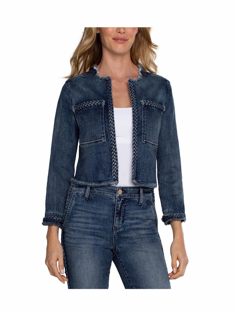 Liverpool Los Angeles Braided Trim Denim Jacket